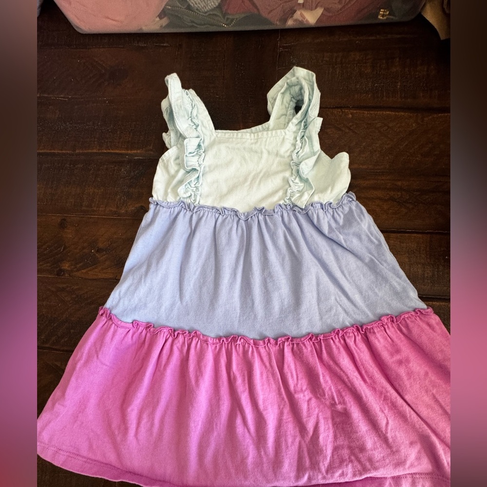 Colorful Ruffled Sleeveless Dress